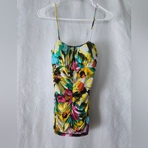 Y2K Floral Multicolor Spaghetti Strap Dress